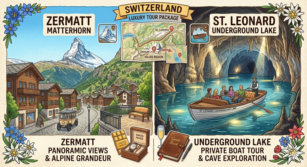 Zermatt Matterhorn & St. Leonard Underground Lake Luxury Tour